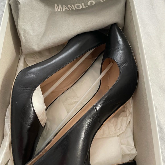 Classic Manolo Blahnik Calf Leather Pointed Toe Pumps (BB CALF 105) - Picture 2 of 6